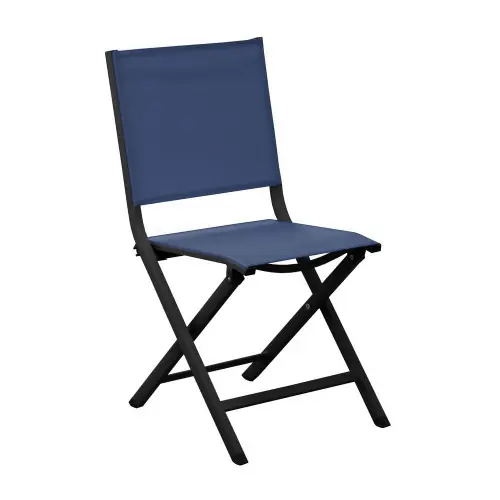Lot De 2 Chaises Thema Pliantes – Graphite/Bleu – PROLOISIRS Retour Gratuit