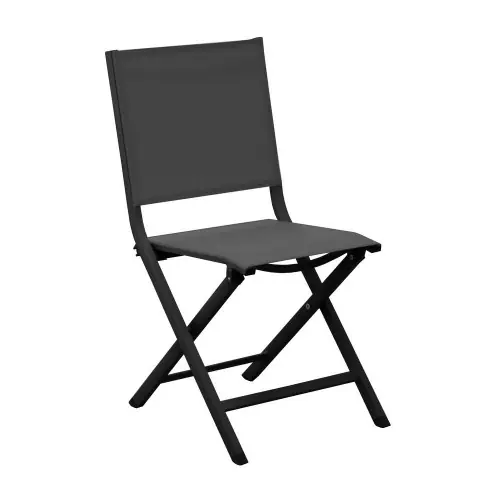 Lot De 2 Chaises Thema Pliantes – Graphite/Noir – PROLOISIRS Populaire