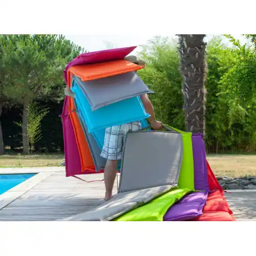 Prix Bas Lot de 2 coussin Garden - Lit de soleil - 190 x 60 cm - Gris - PROLOISIRS
