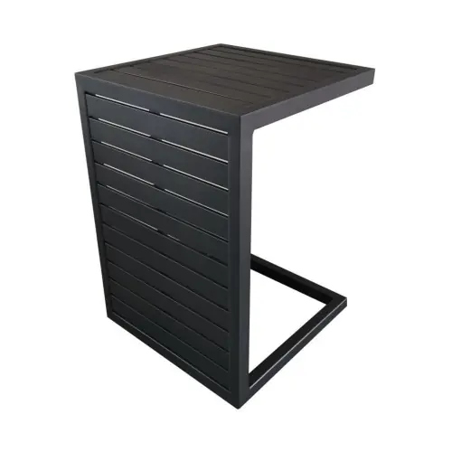 Pas Cher Lot de 2 Tables basses de jardin Lou Side en Aluminium - Plateau à latte - graphite - PROLOISIRS