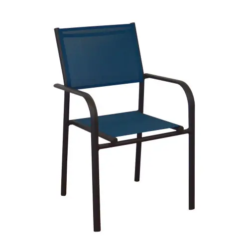 Jusqu'à Épuisement Des Stocks Lot De 6 Fauteuils Duca - Graphite/Bleu - PROLOISIRS
