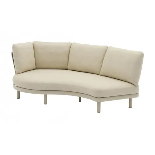 Promotion Méridienne ronde NUAGE - Aluminium époxy et teck FSC - Crème - 188 x 155 x 85 cm - PROLOISIRS