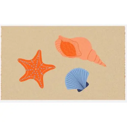 Paillasson 75x45 Fibre Naturelle - Coquillages - PROLOISIRS Vente Directe