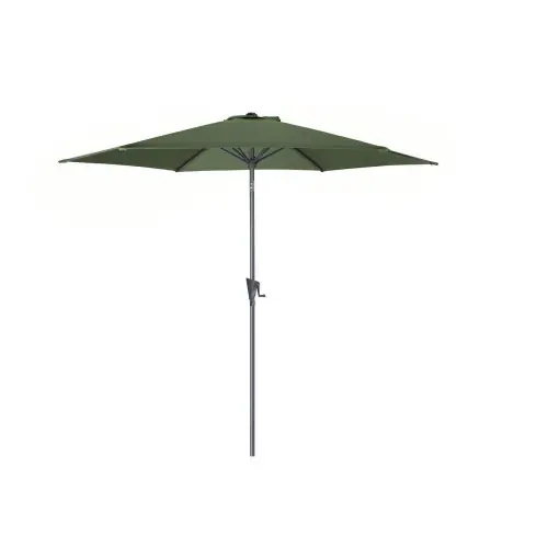 Remise Parasol de jardin droit inclinable Manivelle Ø 300 cm en Aluminium et acier - kaki - PROLOISIRS
