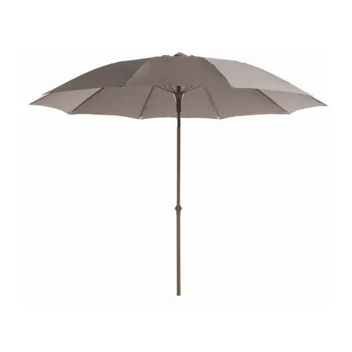 Parasol de jardin droit rond inclinable taupe - Aluminium et Fibre de verre 270/10 - PROLOISIRS Dernier Modèle