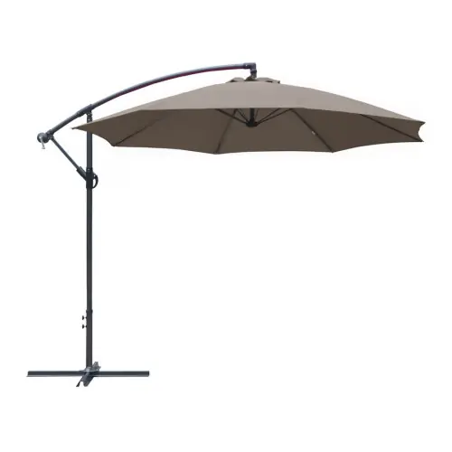 Acheter Direct Parasol déporté 300 cm – Gris / taupe – PROLOISIRS