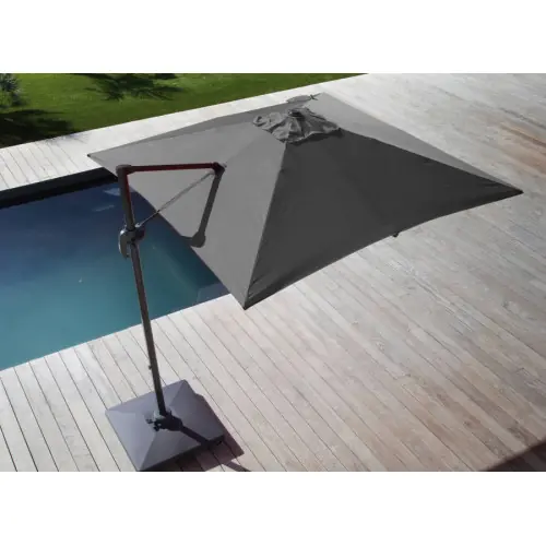 Parasol déporté 3x3m Roma - Gris / gris - PROLOISIRS Satisfait Ou Remboursé