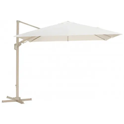 Promotion Saisonnière Parasol déporté en aluminium inclinable et orientable - NH 3 x 3 m - Coloris crème et sand - PROLOISIRS
