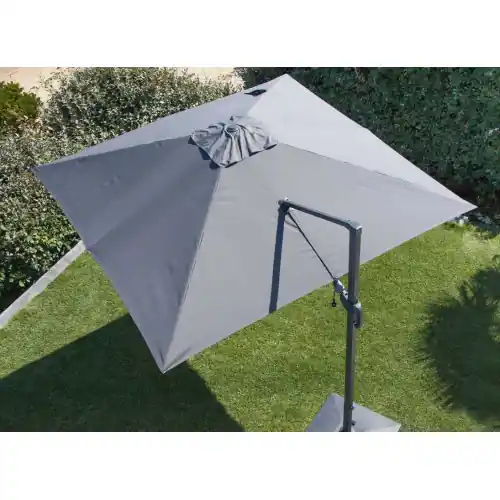 Parasol déporté orientable NH - Toile carré 300 x 300 cm - Toile grise - PROLOISIRS Jusqu'à Épuisement Des Stocks