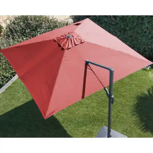 Seulement Aujourd'hui Parasol déporté orientable NH - Toile carré 300 x 300 cm - Toile rouge - PROLOISIRS
