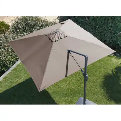 Parasol déporté orientable NH - Toile carré 300 x 300 cm - Toile taupe - PROLOISIRS Jusqu'à Épuisement Des Stocks