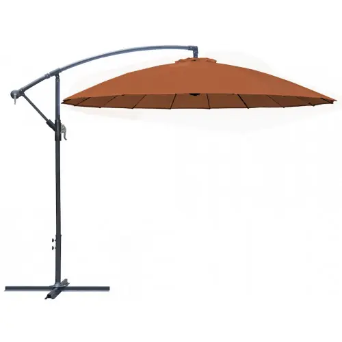 Parasol déporté Pagode - Aluminium époxy - Fibre de verre - Ø300 - Sienne - PROLOISIRS Must-Have