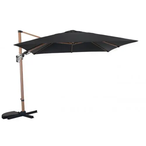 Parasol en aluminium déporté LB orient inclinable manivelle-heat - 3 x 3/8 m - oak/ecru - PROLOISIRS Pas Cher