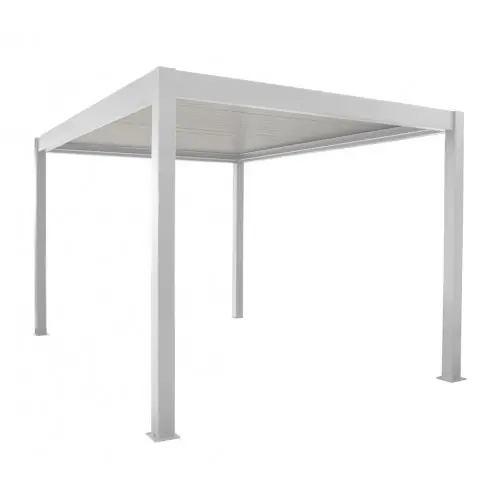 Pergola BioClim Zephir 3x4 - Aluminium époxy blanc - Lames doubles blanches - PROLOISIRS Haute Qualité