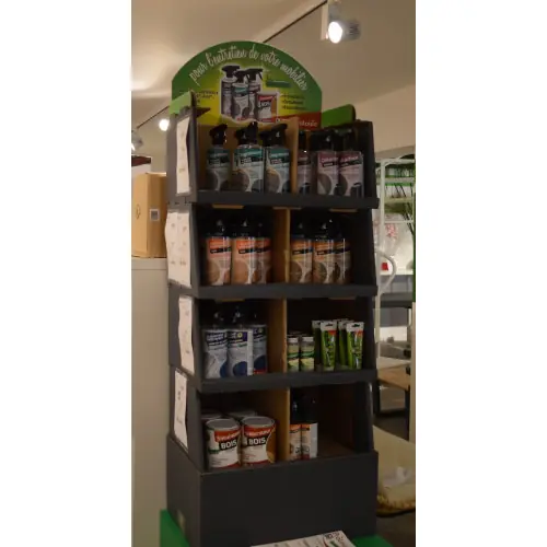 Acheter En Ligne Présentoir en carton 4 niveaux pour produits d’entretien – BIONOTOX – PROLOISIRS