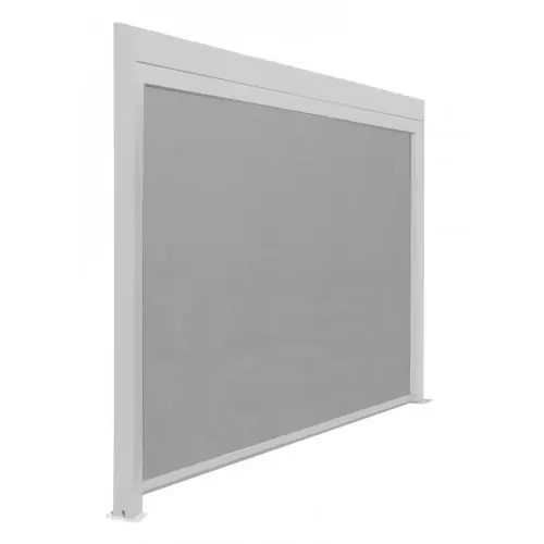 Rideau BioClim 4M pour Pergola Adossée - Aluminium époxy blanc - TPEP perle - PROLOISIRS Certifié