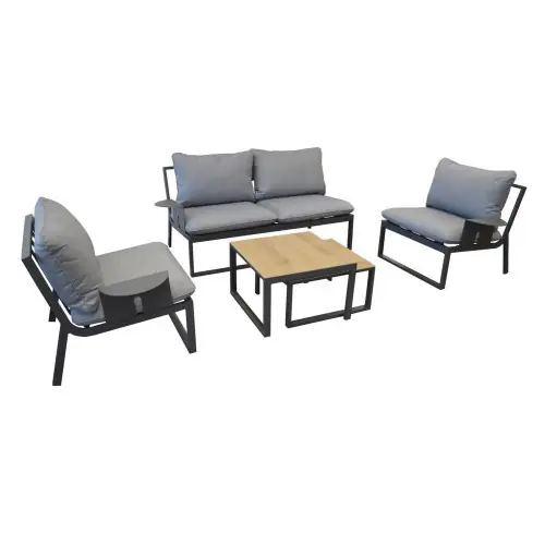 Salon de détente Rodez - grey (set complet) - PROLOISIRS Must-Have