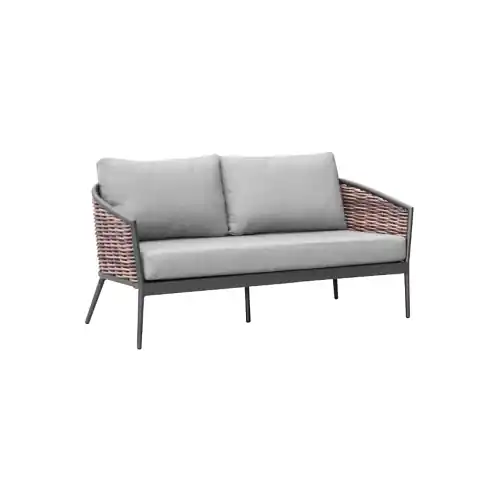 Set 3 pièces Muse en aluminium/wicker avec coussins - graphite - PROLOISIRS Marque