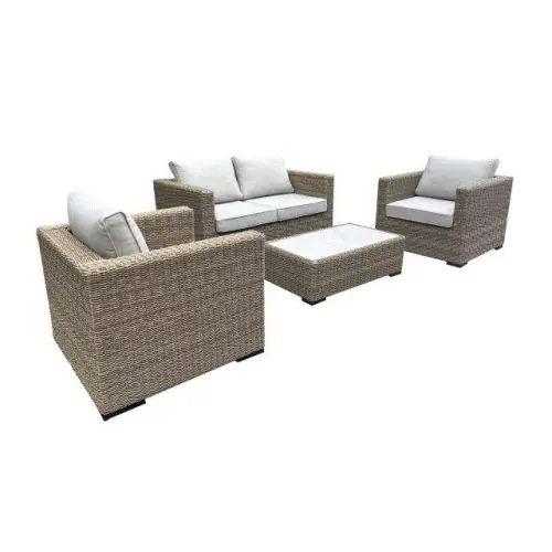 Paiement Sécurisé Set 4 pièces Quiesa en aluminium/wicker - naturel - PROLOISIRS