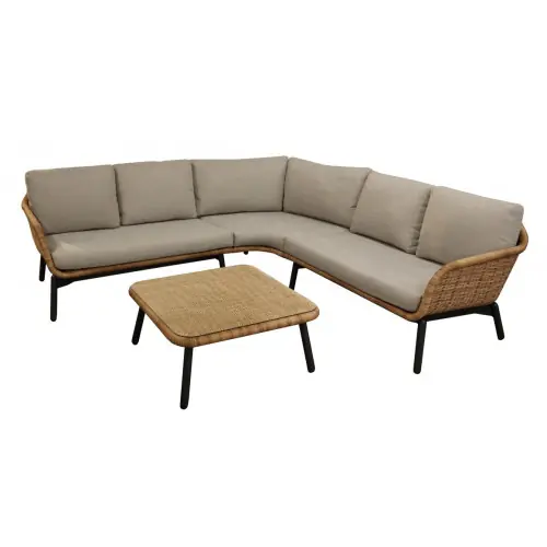 Achetez Aujourd&rsquo;hui Set angle Tornado en aluminium/wicker avec coussins – graph/naturel/beige – PROLOISIRS