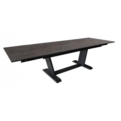 Table AMBER 180/230/280 x 100 cm – Aluminium époxy graphite / Plateau Dekton Laurent – Allonges en bout – PROLOISIRS Nouvel Arrivage