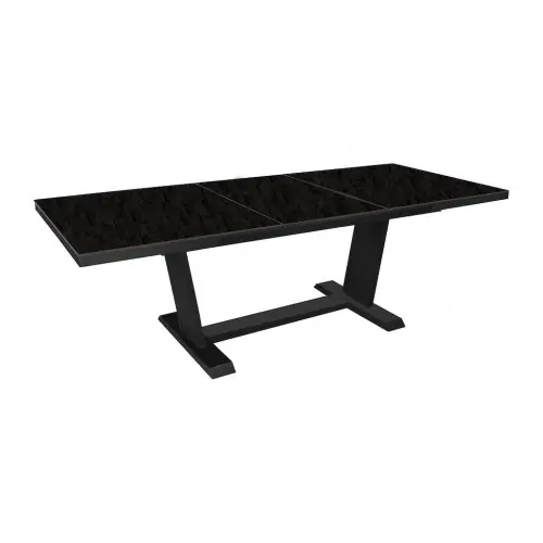 Certifié Table AMBER 180/240 x 100 cm - Aluminium époxy graphite / Céramique KEDRA Filata - Allonge automatique - PROLOISIRS