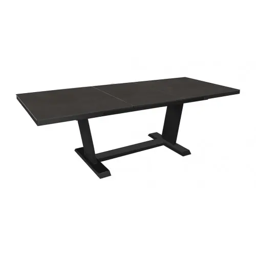 Table AMBER 180/240 x 100 cm - Aluminium graphite / Céramique KEDRA New BB - Allonge automatique - PROLOISIRS Retour Gratuit