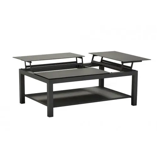 Table basse BUTTERFLY élévatrice - 120 x 80 x 42/54 cm - Aluminium époxy - Graphite - PROLOISIRS Haute Qualité