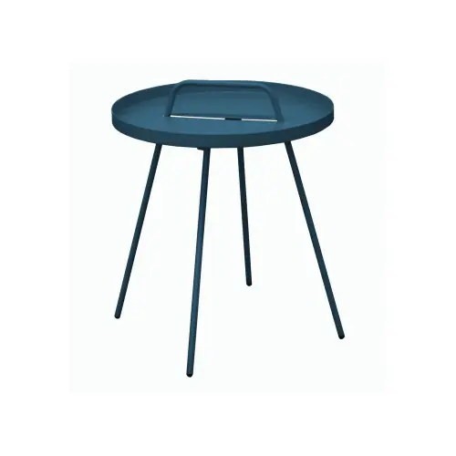 Jusqu'à Épuisement Des Stocks Table Basse de jardin Flower, ronde, 4 pieds, poignée - bleu 44 x 51 cm - PROLOISIRS