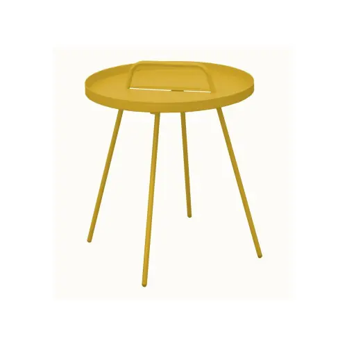 Achetez Aujourd&rsquo;hui Table Basse de jardin Flower, ronde, 4 pieds, poignée – honey 44 x 51 cm – PROLOISIRS