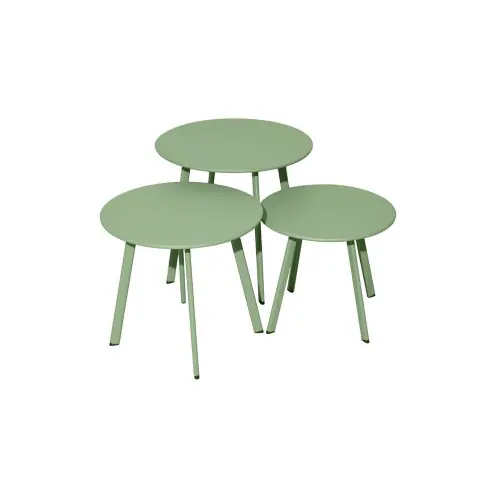 Table basse de jardin Massaï ø 45 cm en acier époxy - vert light - PROLOISIRS Prix Bas
