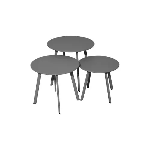 Acheter Direct Table basse de jardin Massaï ø 50 cm en acier époxy – graphite – PROLOISIRS
