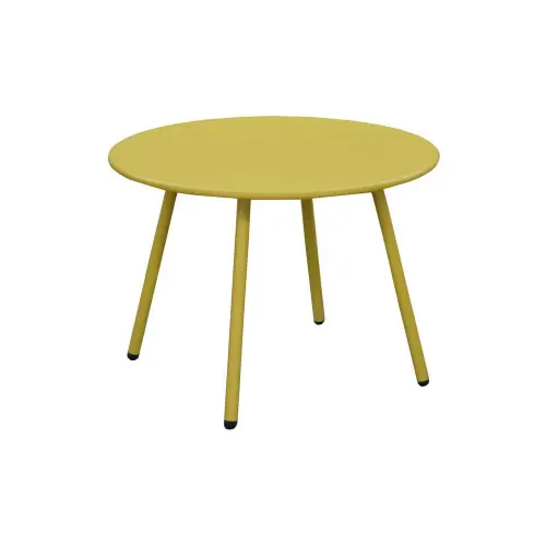 Table basse de jardin ronde en acier Rio - moutarde Ø 50 cm - PROLOISIRS Expédié Aujourd'hui