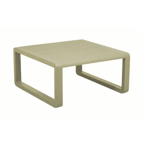 Table basse de jardin Tonio sauge - Aluminium - 80 x 80 cm - Plateau à latte - PROLOISIRS Achetez Aujourd'hui