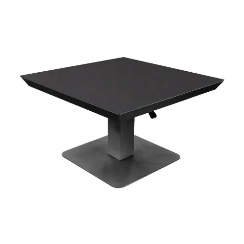Jusqu'à Épuisement Des Stocks Table basse élévatrice COLOMBO 80 x 80 x 43/69 cm - Aluminium époxy graphite / Céramique KEDRA New Black Boreal - PROLOISIRS