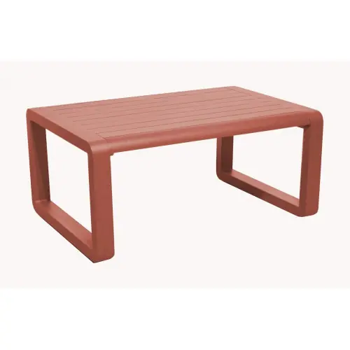 Super Prix Table basse en aluminium à lattes - QUENZA II 90 x 60 - Coloris terra - PROLOISIRS
