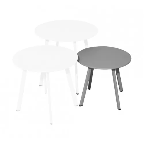 Table basse – MASSAÏ – Acier époxy – Ø40 cm – Gris – PROLOISIRS Meilleur Prix