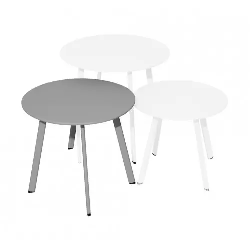 Table basse – MASSAÏ – Acier époxy – Ø45 cm – Gris – PROLOISIRS Jusqu&rsquo;à Épuisement Des Stocks