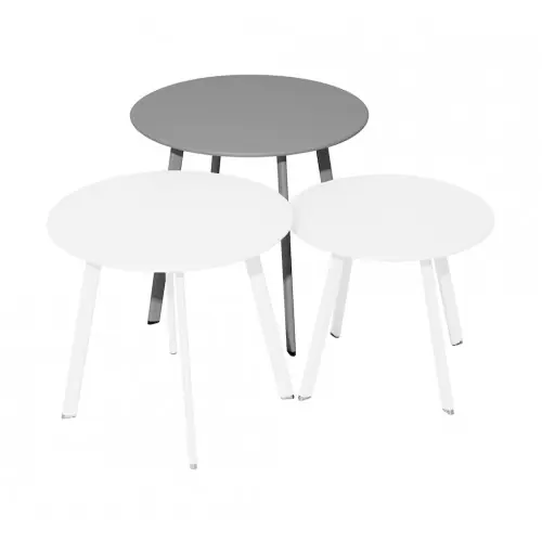 Table basse – MASSAÏ – Acier époxy – Ø50 cm – Gris – PROLOISIRS Seulement Aujourd&rsquo;hui