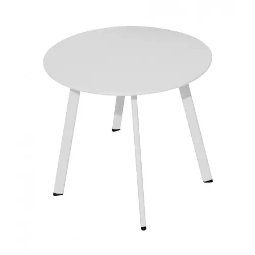 Prix Choc Table basse - MASSAÏ - Acier époxy - Ø60 cm - Blanc - PROLOISIRS