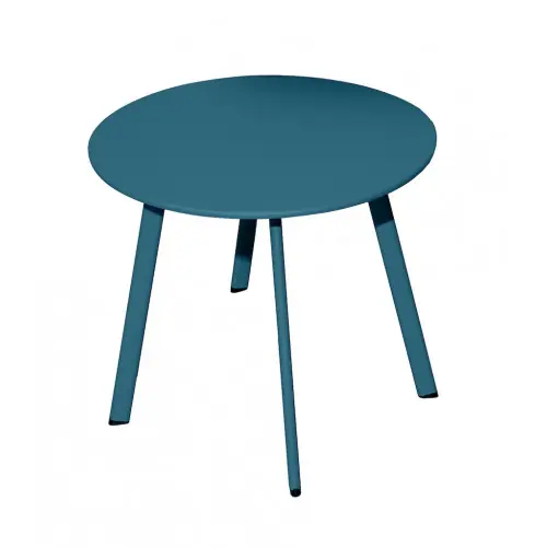 Retour Gratuit Table basse - MASSAÏ - Acier époxy - Ø60 cm - Bleu - PROLOISIRS