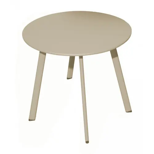 Table basse - MASSAÏ - Acier époxy - Ø60 cm - Crème - PROLOISIRS Dernier Modèle
