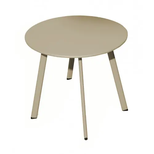 Usine Directe Table basse – MASSAÏ – Acier époxy – Ø60 cm – Sand – PROLOISIRS