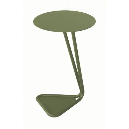 Retour Gratuit Table basse ronde en aluminium et acier - EZE Ø 40 x H 60 - Coloris amande - PROLOISIRS
