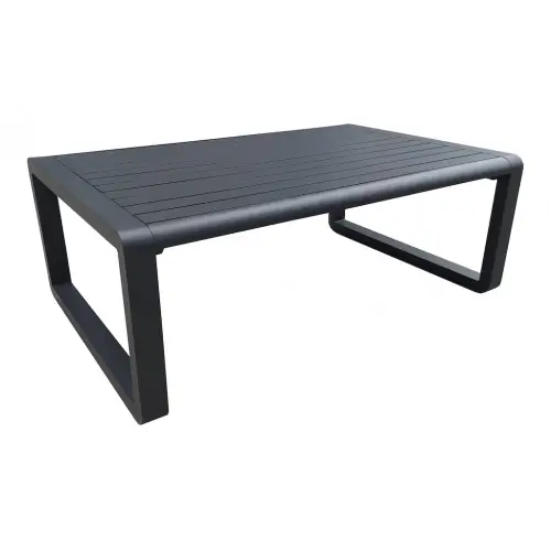 Meilleur Choix Table basse – TONIO – Aluminium époxy – Lattes – Graphite – 120×80 – PROLOISIRS