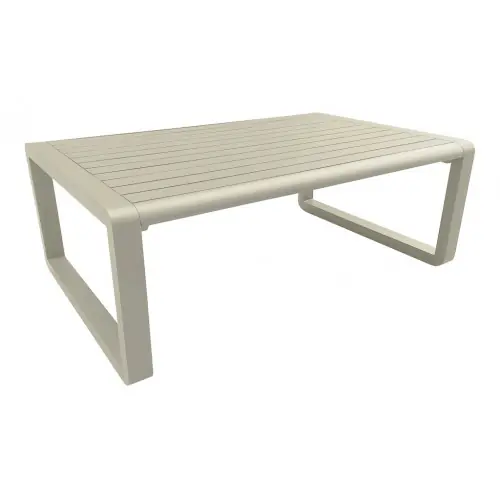 Achetez Aujourd&rsquo;hui Table basse – TONIO – Aluminium époxy – Lattes – Sauge – 120×80 – PROLOISIRS
