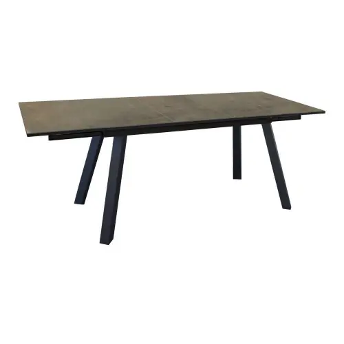 Affaire À Saisir Table de jardin Agra, plateau à lames Fundermax® hpl – graphite/cave 150/200/250 cm – PROLOISIRS