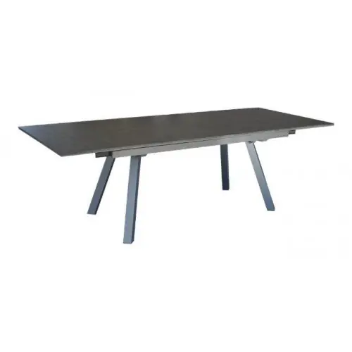 Table de jardin extensible Agra en aluminium/HPL - 150/200/250 x 90 cm - épaisseur lames 5 mm - graphite - PROLOISIRS Achat Immédiat