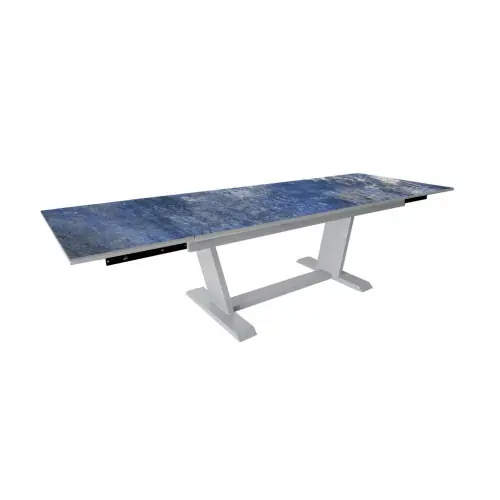 Prix Choc Table de jardin extensible Amber en aluminium/kedra - 180/230/280 x 100 cm - blanc/obérons - PROLOISIRS