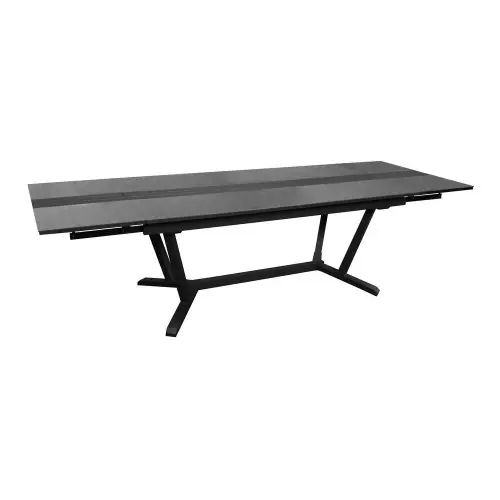Table de jardin extensible Galleo en aluminium/hpl/lattes alu - 180/230/280 - graphite/ardoise - PROLOISIRS Retour Gratuit